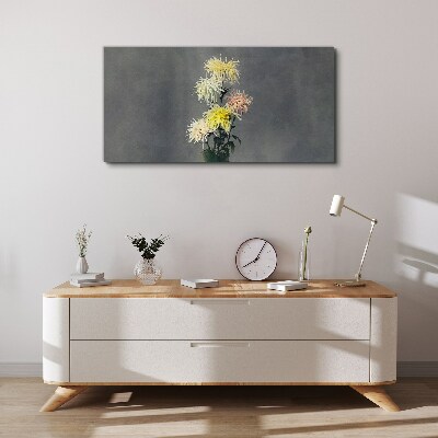 Flowers on a gray background Canvas print