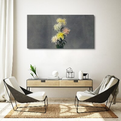 Flowers on a gray background Canvas print