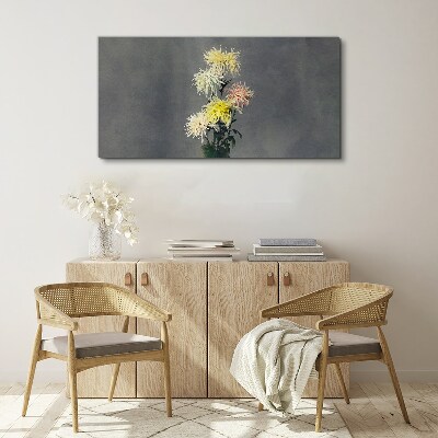 Flowers on a gray background Canvas print