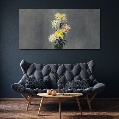 Flowers on a gray background Canvas print