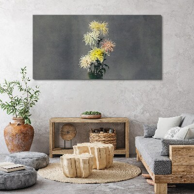 Flowers on a gray background Canvas print