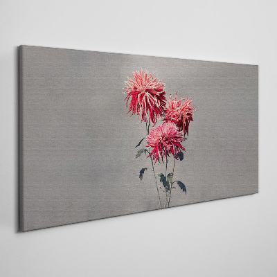 Pink flowers on a gray background Canvas print