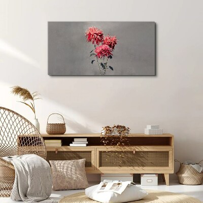 Pink flowers on a gray background Canvas print
