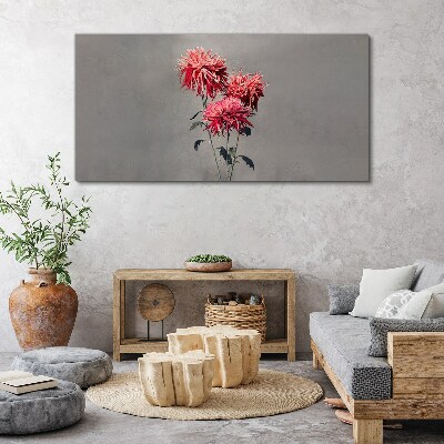Pink flowers on a gray background Canvas print