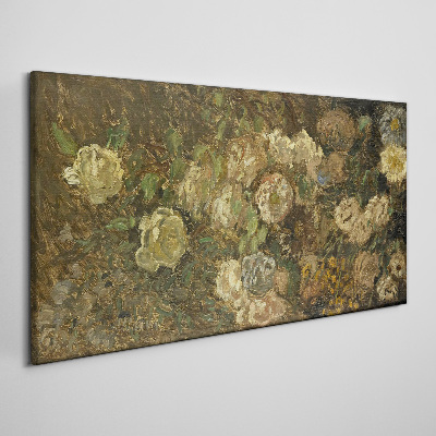 Floral landscape in earthy tones Canvas print