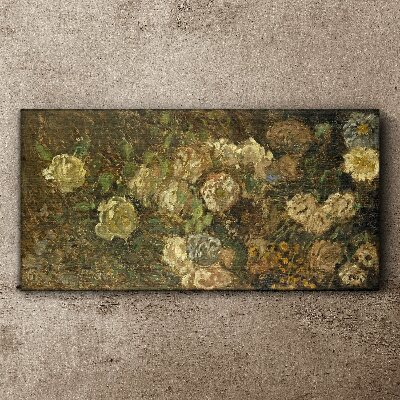 Floral landscape in earthy tones Canvas print