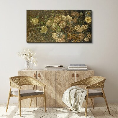 Floral landscape in earthy tones Canvas print