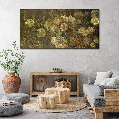 Floral landscape in earthy tones Canvas print