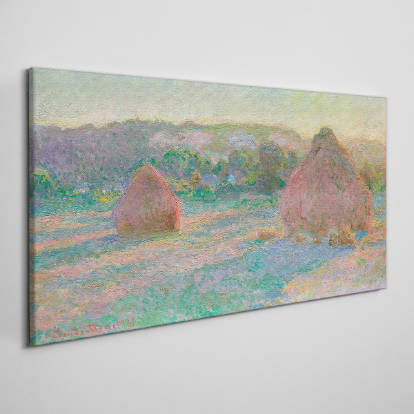 Hay harvest in the morning light Canvas print