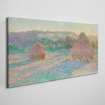 Hay harvest in the morning light Canvas print