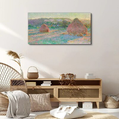 Hay harvest in the morning light Canvas print