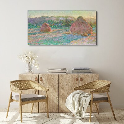 Hay harvest in the morning light Canvas print