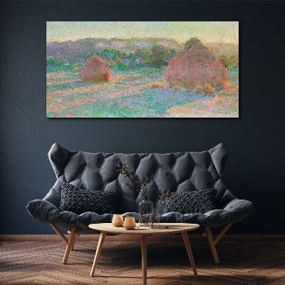Hay harvest in the morning light Canvas print