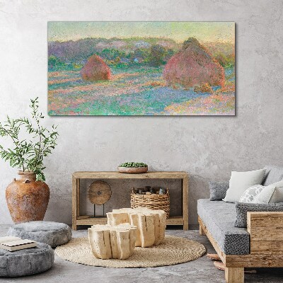 Hay harvest in the morning light Canvas print