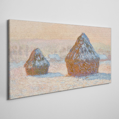Winter landscape with snowdrifts Canvas print