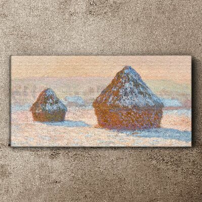 Winter landscape with snowdrifts Canvas print
