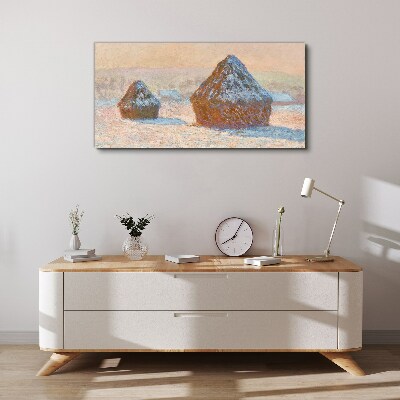 Winter landscape with snowdrifts Canvas print