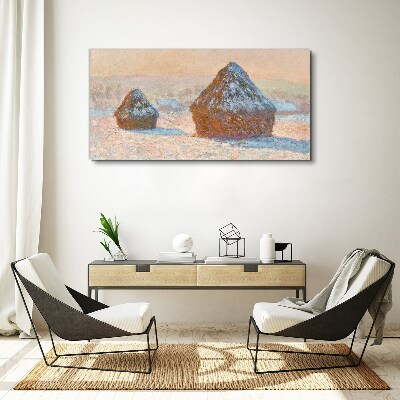 Winter landscape with snowdrifts Canvas print