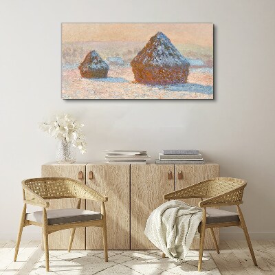 Winter landscape with snowdrifts Canvas print