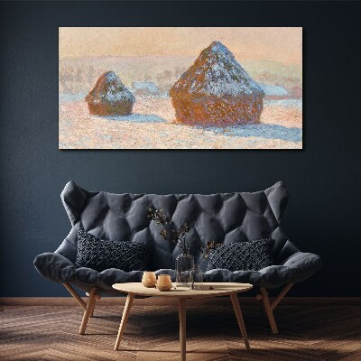 Winter landscape with snowdrifts Canvas print