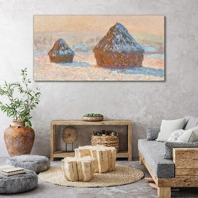 Winter landscape with snowdrifts Canvas print