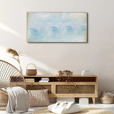 Bridge in the fog Canvas print