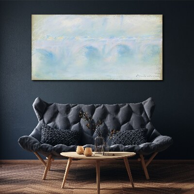 Bridge in the fog Canvas print