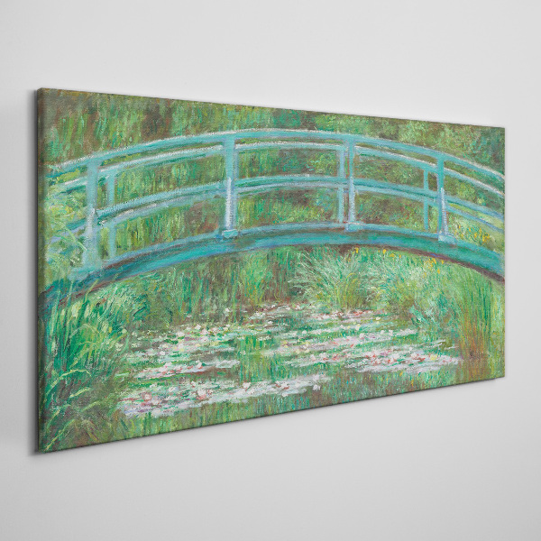 A bridge over the pond Canvas print