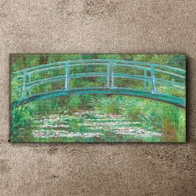 A bridge over the pond Canvas print