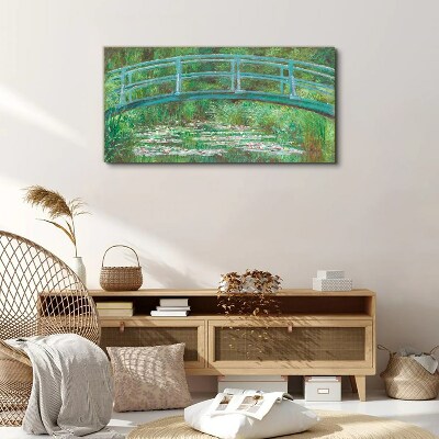 A bridge over the pond Canvas print