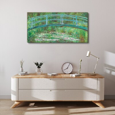 A bridge over the pond Canvas print