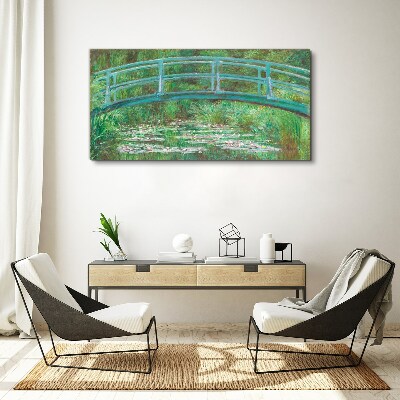 A bridge over the pond Canvas print