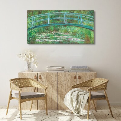 A bridge over the pond Canvas print