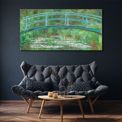 A bridge over the pond Canvas print