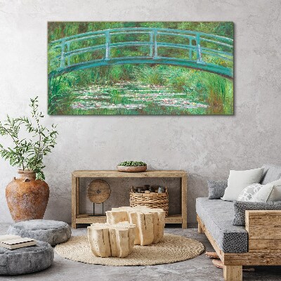 A bridge over the pond Canvas print