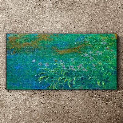 Green landscape with flowers Canvas print