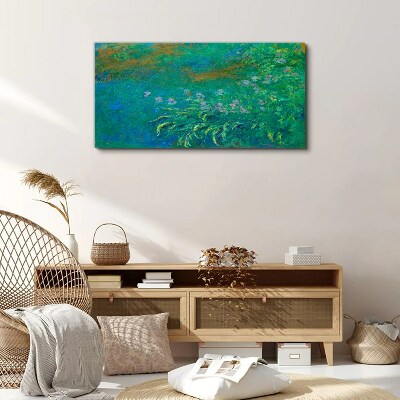 Green landscape with flowers Canvas print