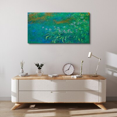 Green landscape with flowers Canvas print