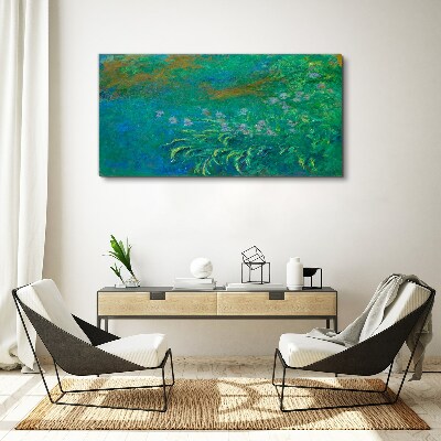 Green landscape with flowers Canvas print
