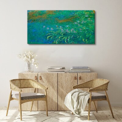 Green landscape with flowers Canvas print