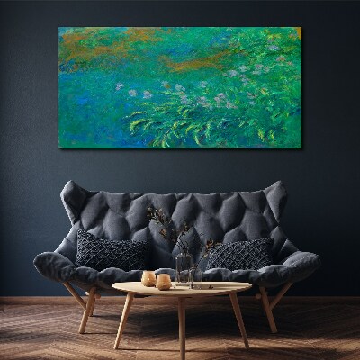Green landscape with flowers Canvas print