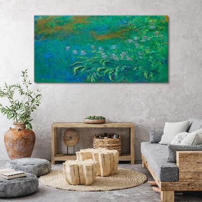 Green landscape with flowers Canvas print