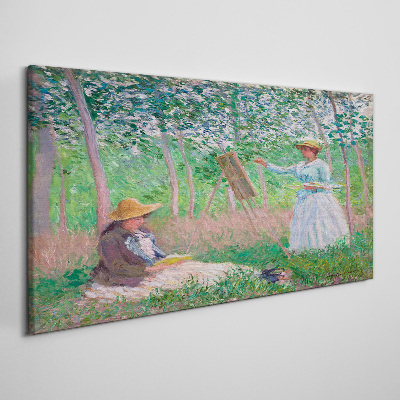 Summer painting outdoors Canvas print