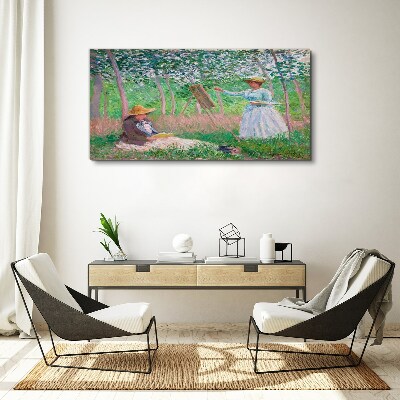 Summer painting outdoors Canvas print