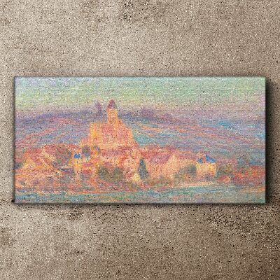 Sunset monet vetheuil Canvas print