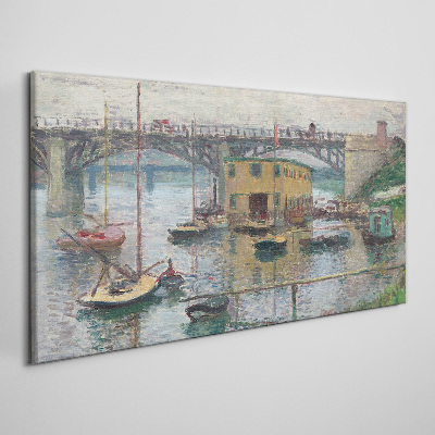 A peaceful port in pastel colors Canvas print