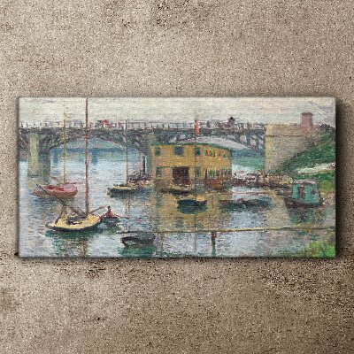 A peaceful port in pastel colors Canvas print