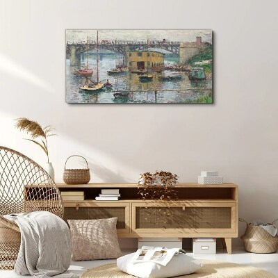 A peaceful port in pastel colors Canvas print