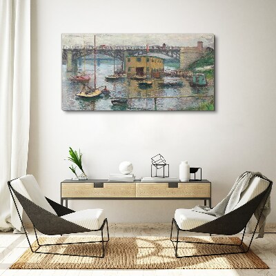 A peaceful port in pastel colors Canvas print