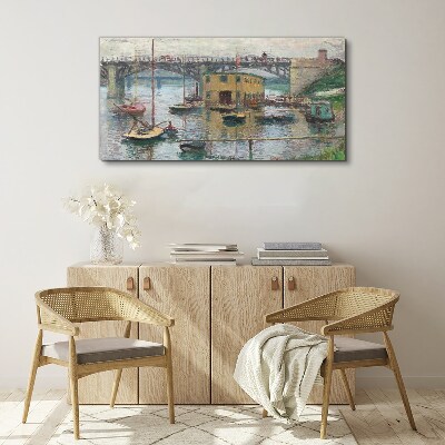 A peaceful port in pastel colors Canvas print